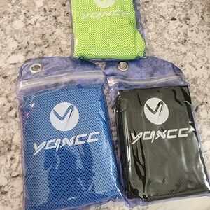 New In Package 3 Pack Cooling Towels  - Blue, Black, Green